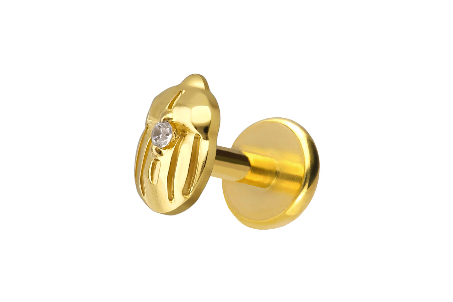 Titan Labret Piercing mit Push Fit SKARABÄUS